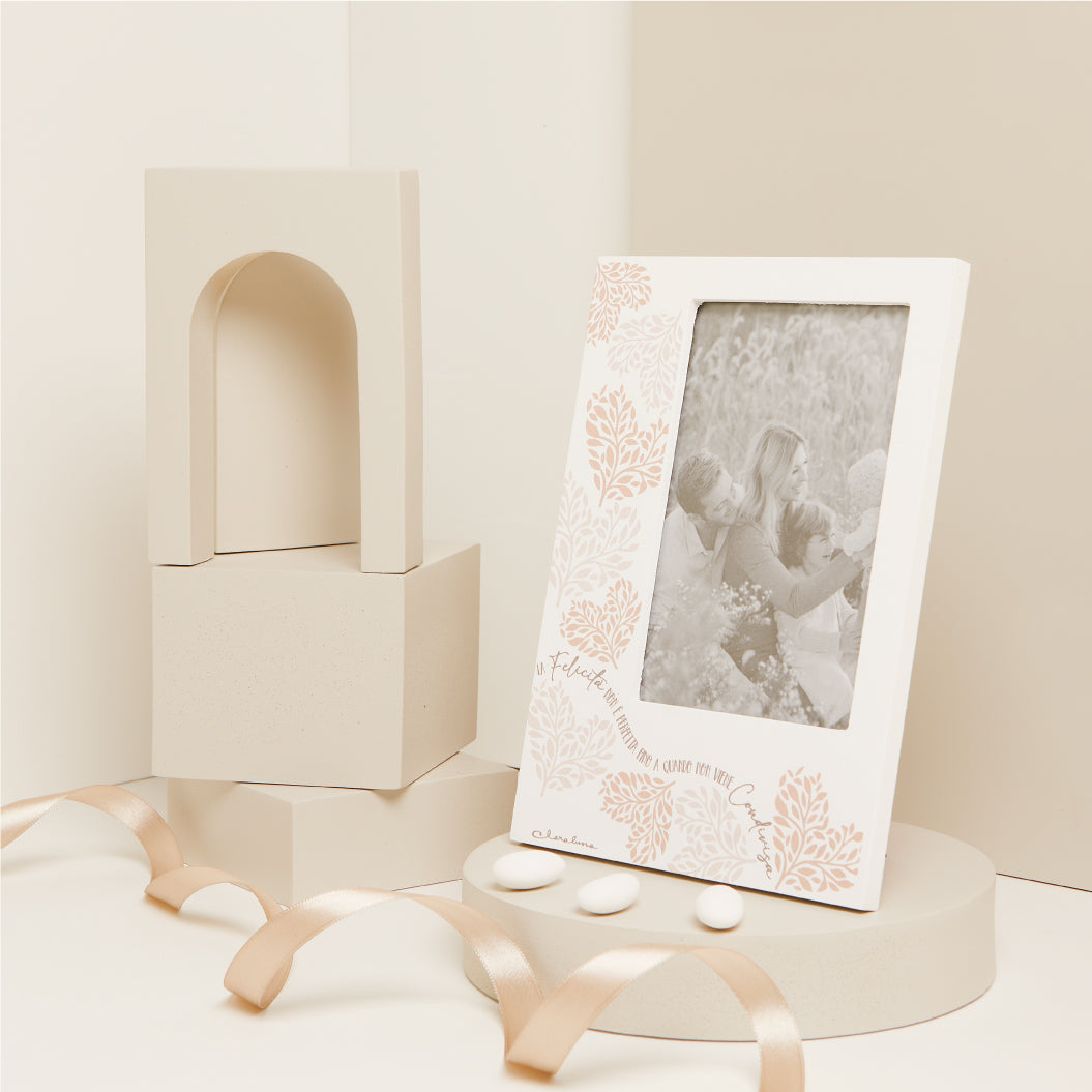 PORTAFOTO DECORO CUORE ROSA 15X21X1 CM