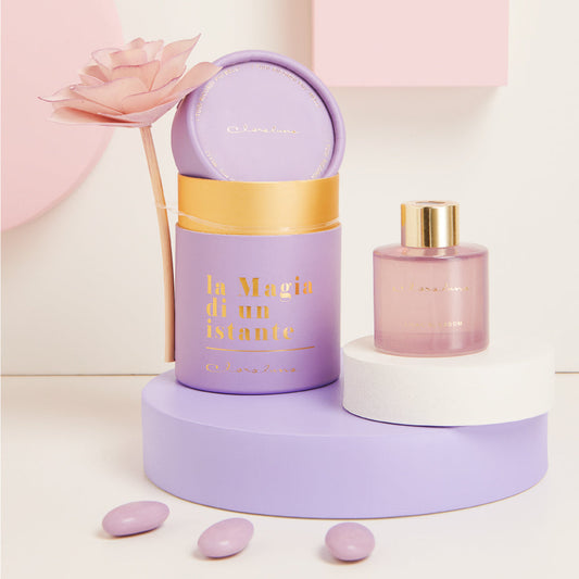 DIFFUSORE PICCOLO VIOLA CON FIORE Ø 4.5X6 CM