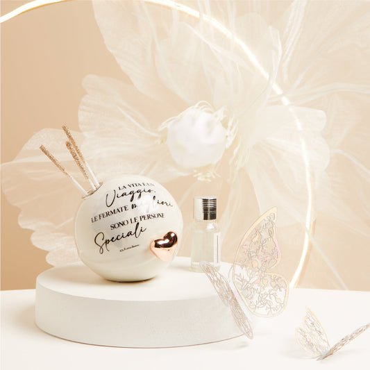 DIFFUSORE MONDO CUORE ORO ROSA Ø 9X8.7 CM