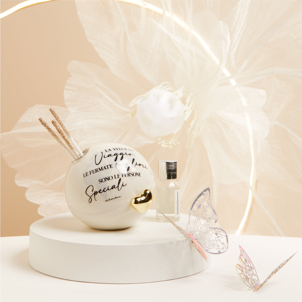 DIFFUSORE MONDO CUORE ORO Ø 9X8.7 CM