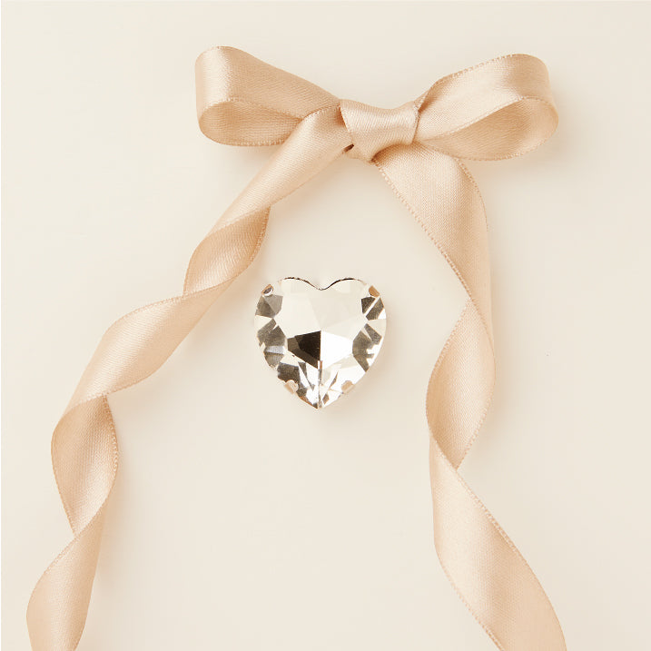 CALAMITA STRASS CUORE SILVER Ø 27 MM