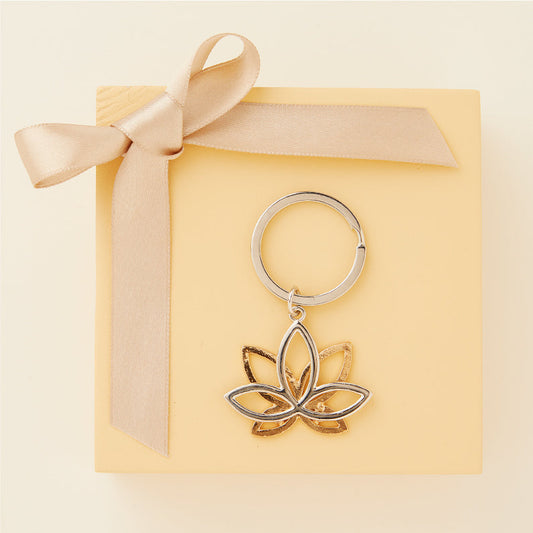 PORTACHIAVI FIORE DI LOTO ANELLO 3 CM
