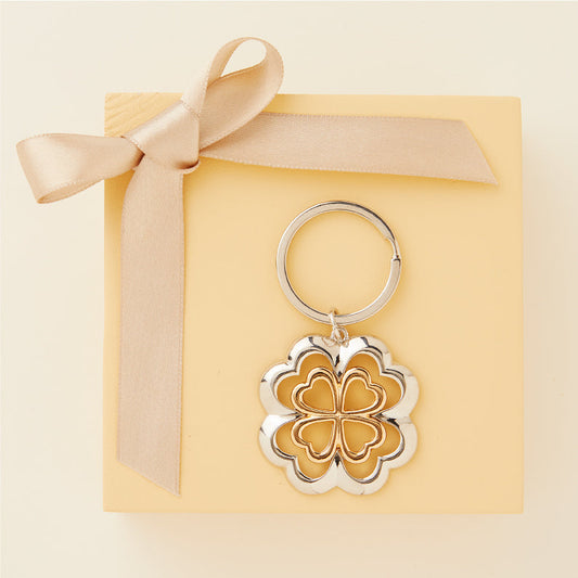 PORTACHIAVI QUADRIFOGLIO ANELLO 3 CM
