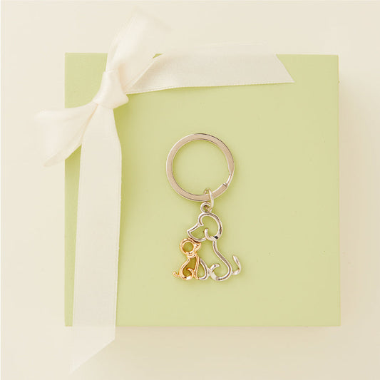 PORTACHIAVI COPPIA CANI ANELLO 2.5 CM