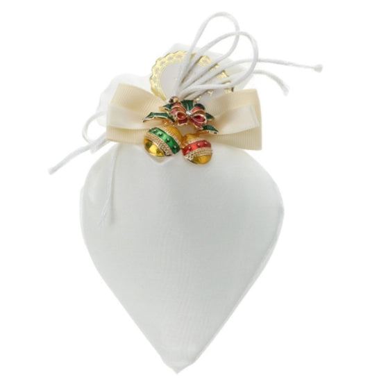 Sacchetto cuore spilla natalizia