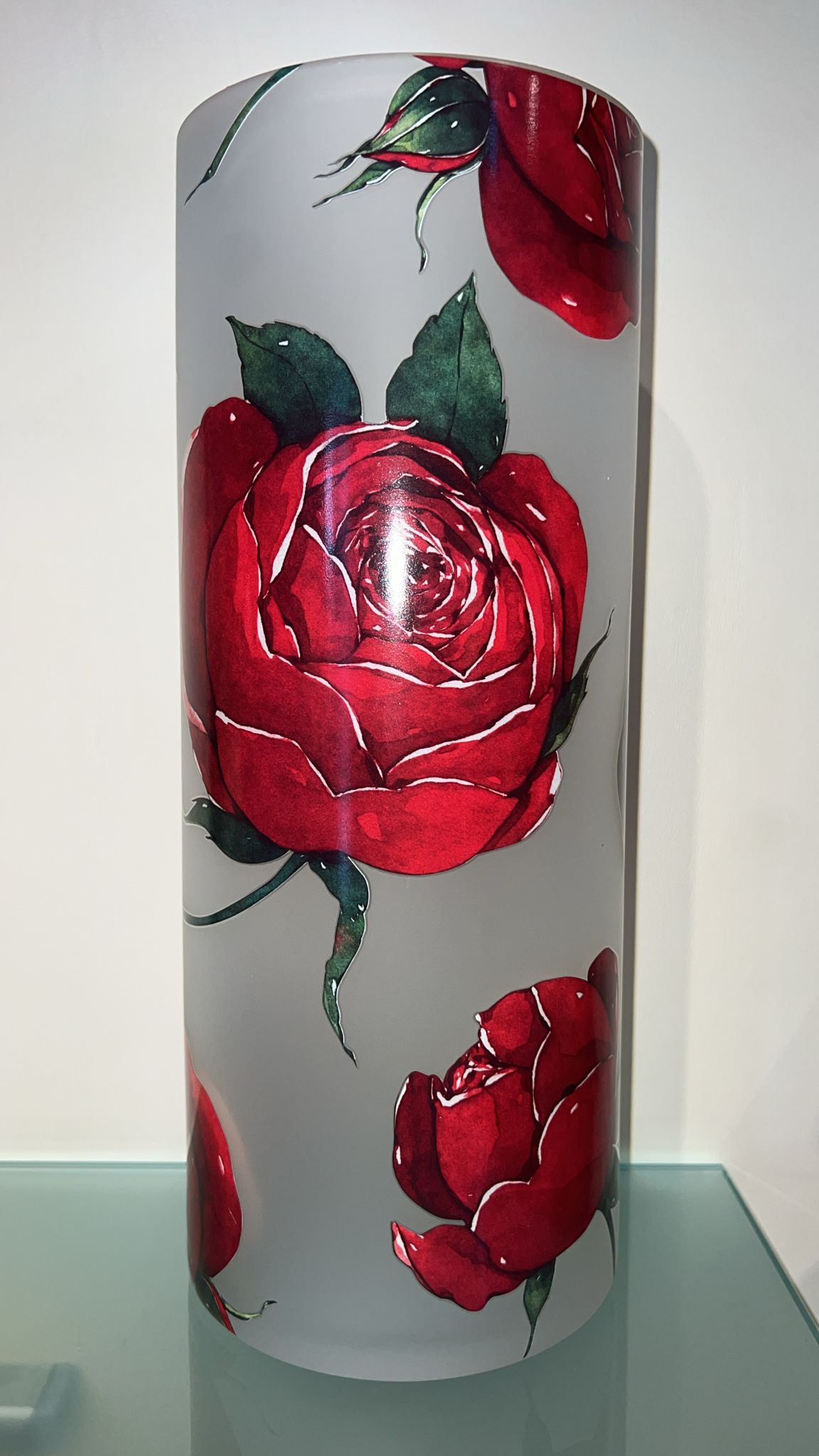 Vaso con reso in vetro