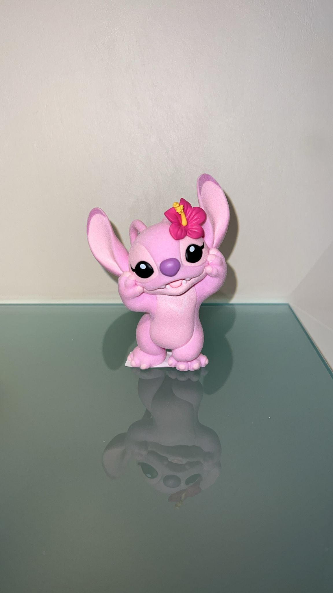 Stitch "Angel" velluto rosa