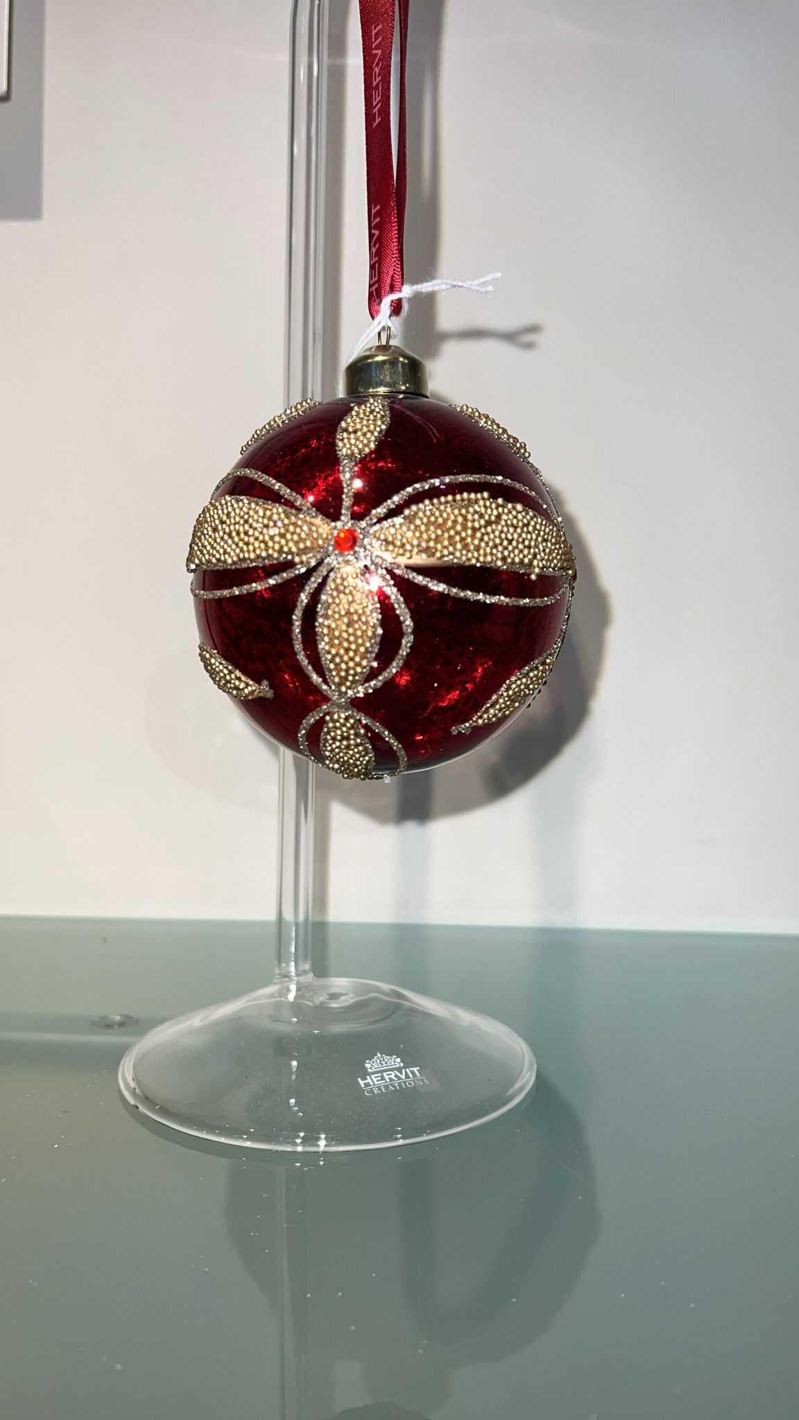 Sfera rosso e oro decoro albero
