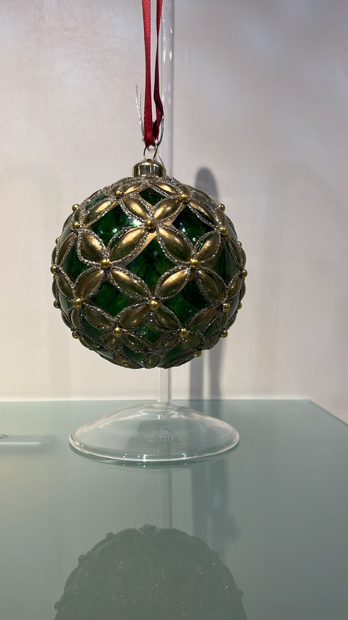 Sfera verde e oro decoro albero