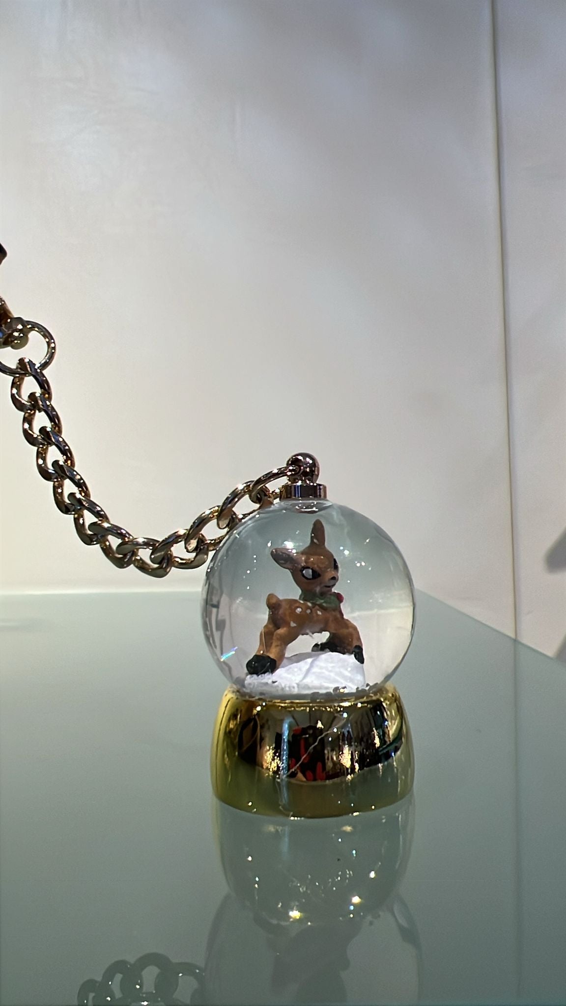 Portachiavi palla acqua/neve "Renna"