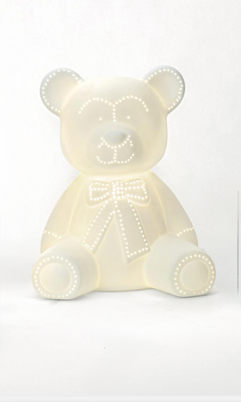 Lampada in porcellana white biscuit "Orsetto"