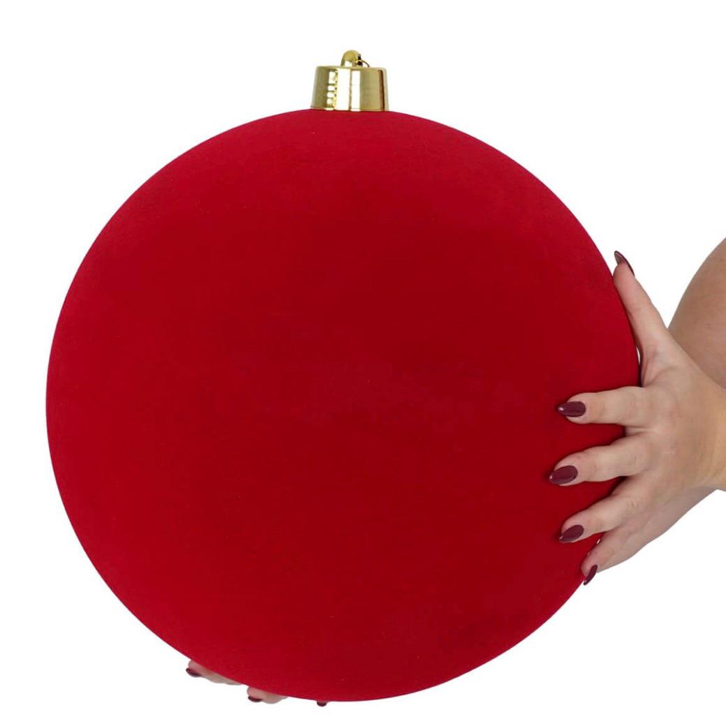Sfera di Natale in velluto rosso