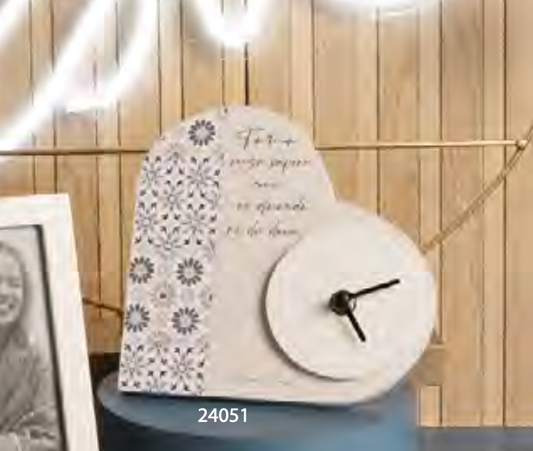 orologio cuore maiolica