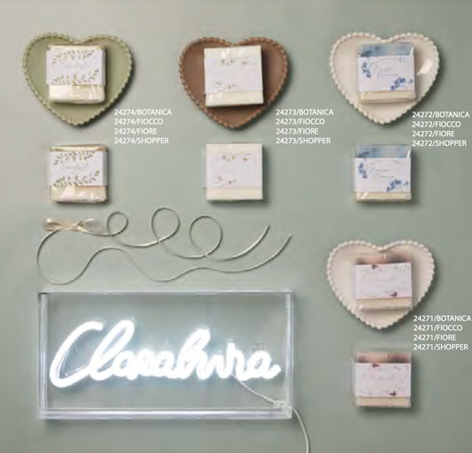 piattino a forma di cuore con sapone CLARALUNA