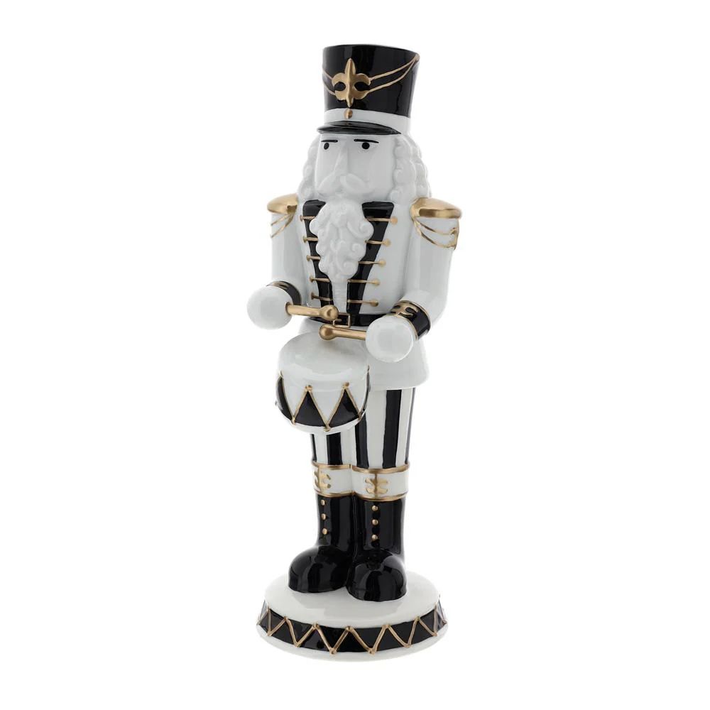 soldatino in porcellana bianco/nero/oro 28cm