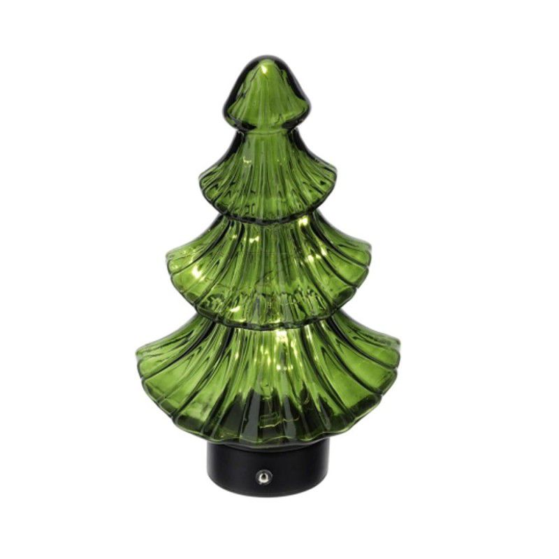 lampada led albero vetro verde 17xh28cm