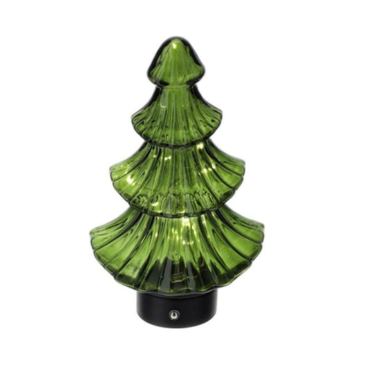 lampada led albero vetro verde 17xh28cm