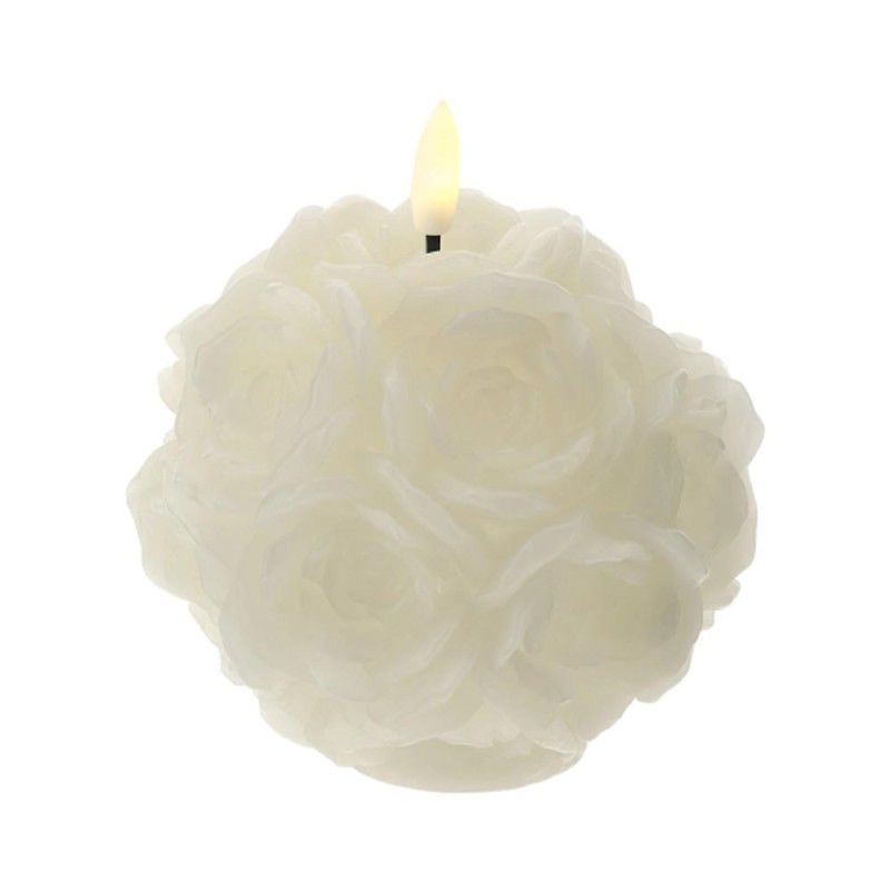 candela led sfera rose bianche dia. 12,5cm