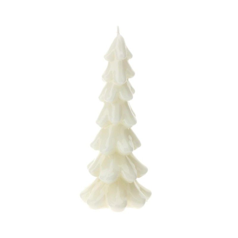 candela albero bianco laccato dia. 11xh24cm