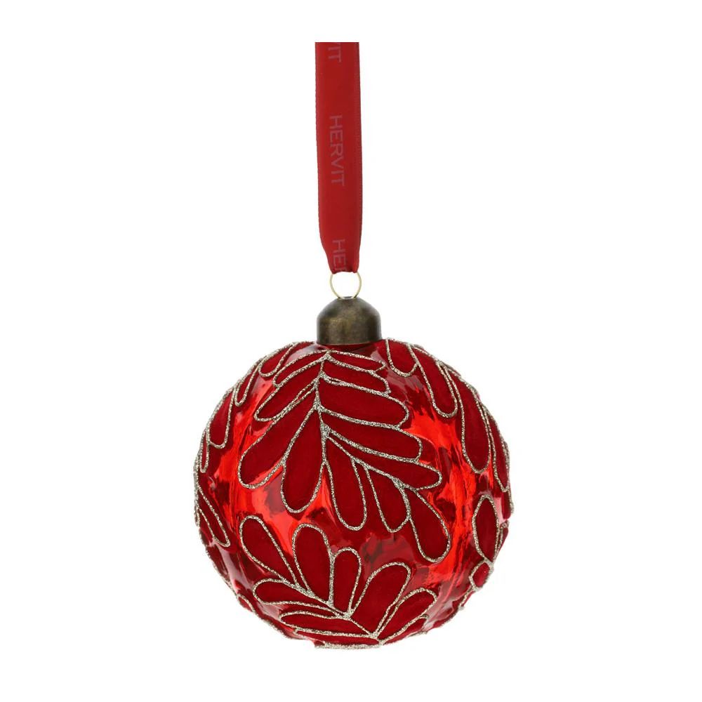 sfera vetro soffiato dia 10cm rossa