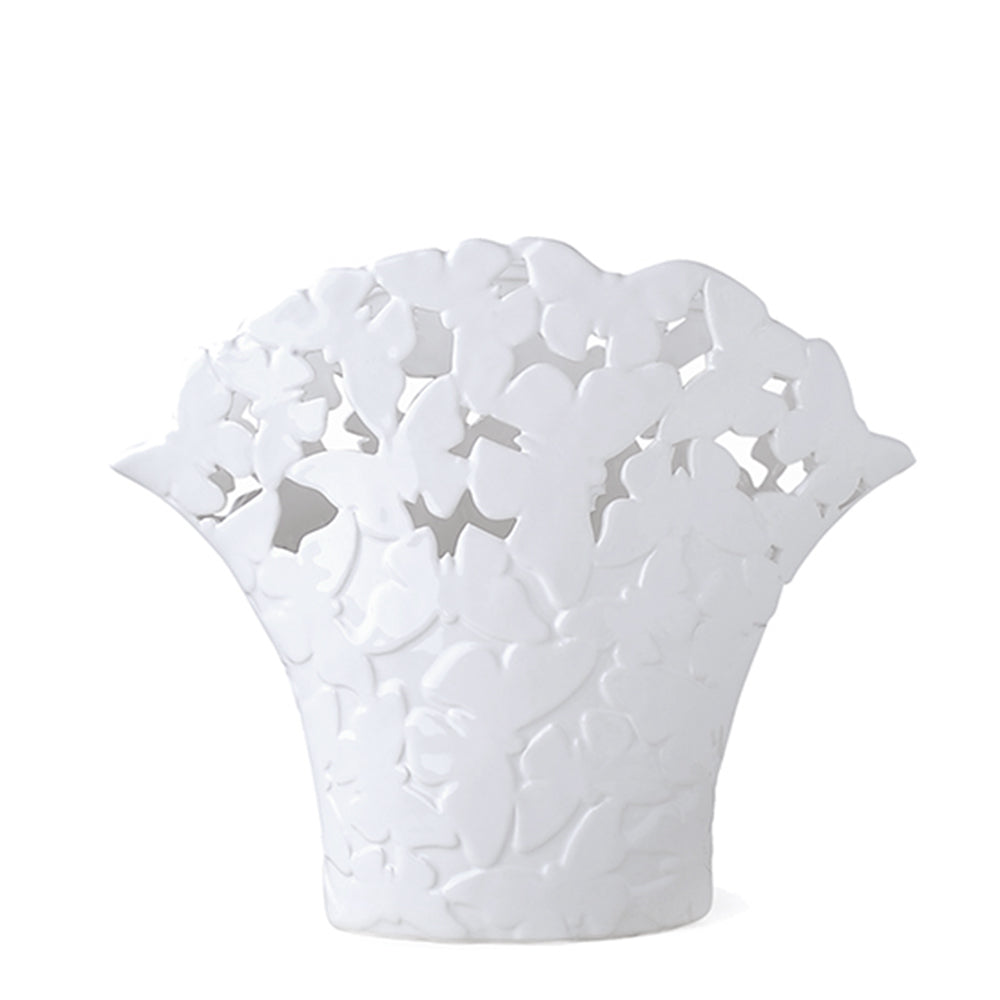 vaso farfalle traforato in porcellana