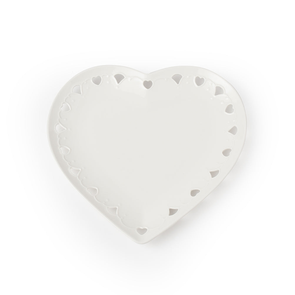 piatto cuore porcellana