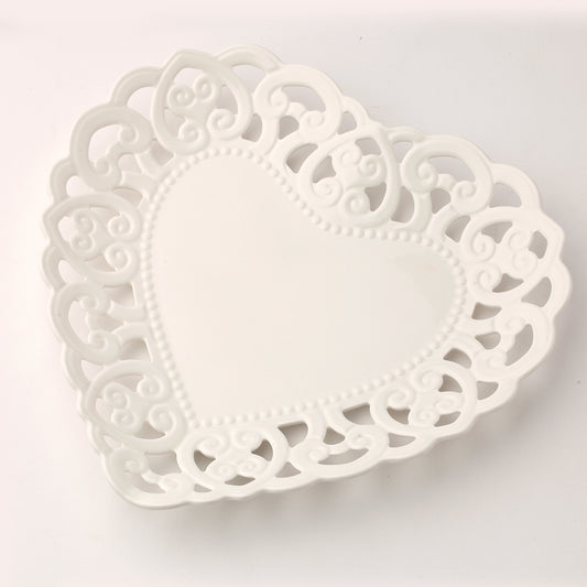 piatto cuore porcellana