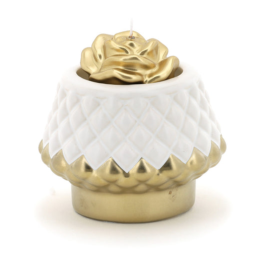 porta candela bianco/oro