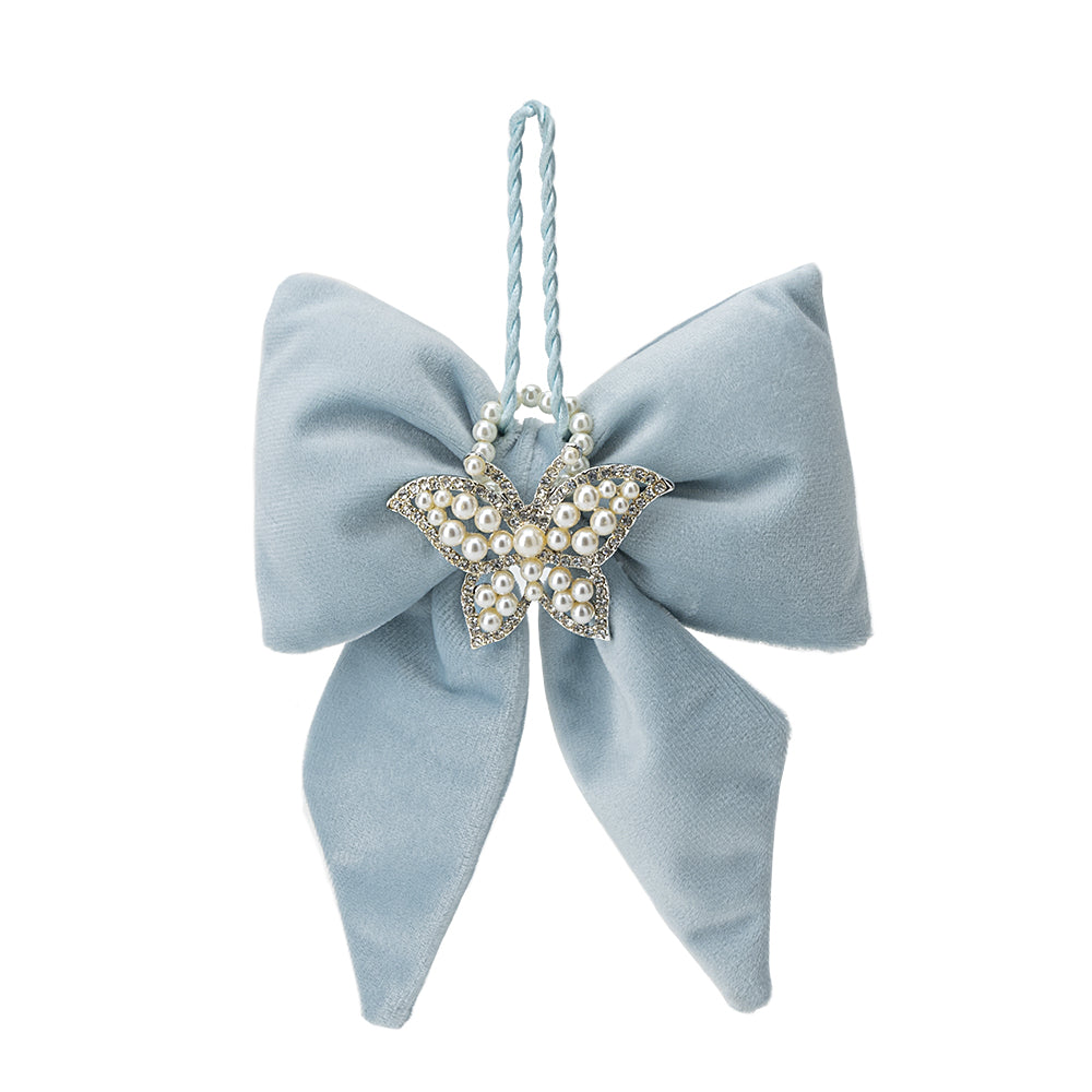 fiocco in velluto blu