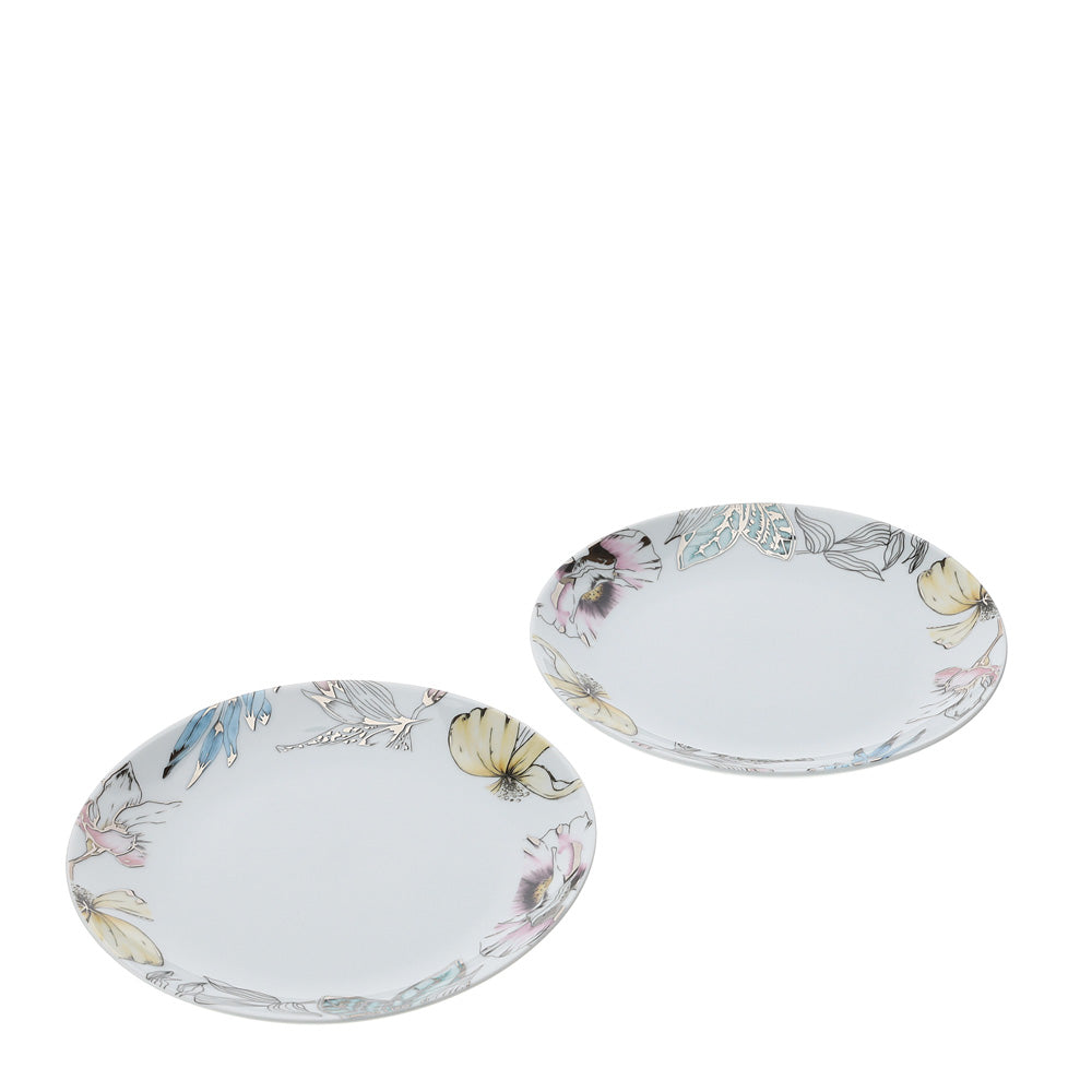 set 2 piatti dessert bianchi