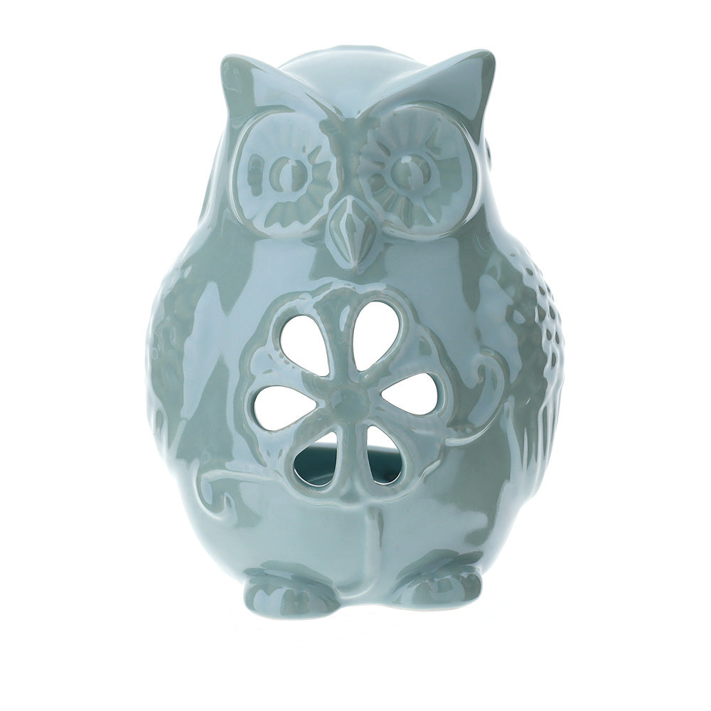 porta candela gufo in porcellana traforata Hervit