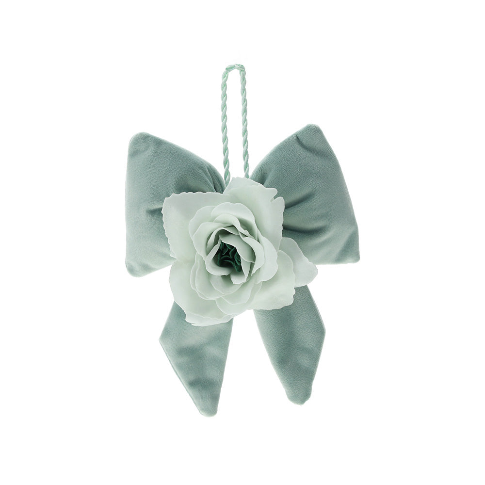 fiocco in velluto con fiore