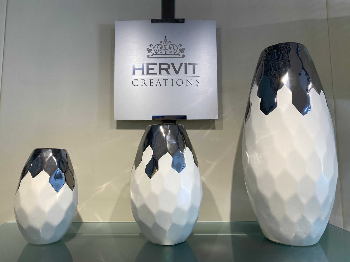vaso gres con esagoni -HERVIT