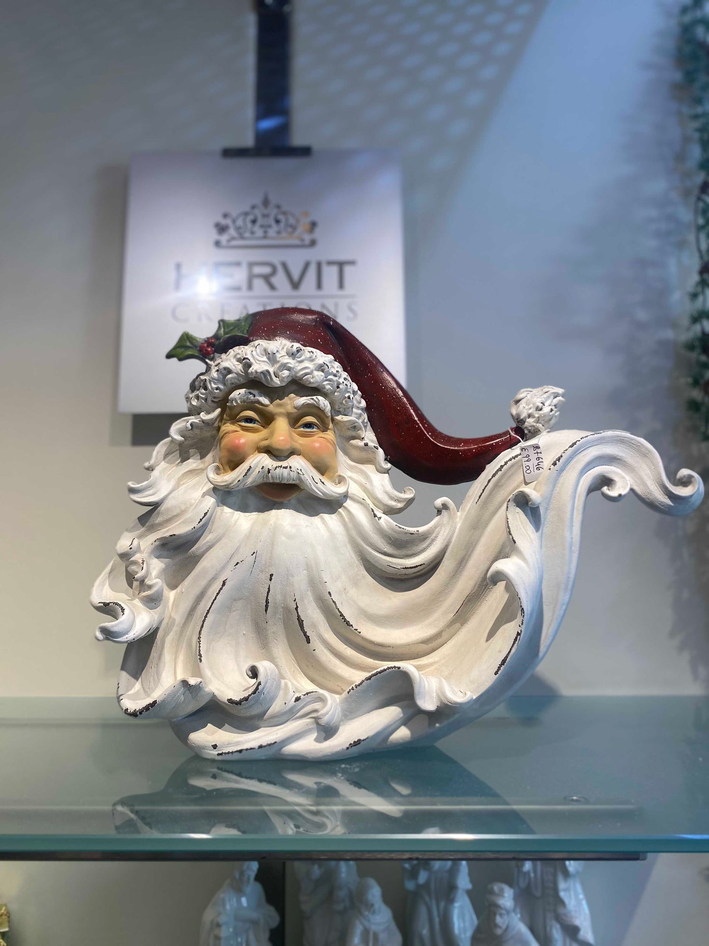 Testa Di Babbo Natale In Resina