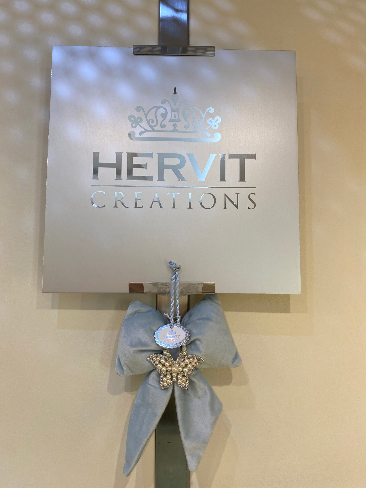 fiocco in velluto blu