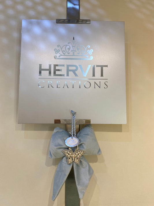 fiocco in velluto blu