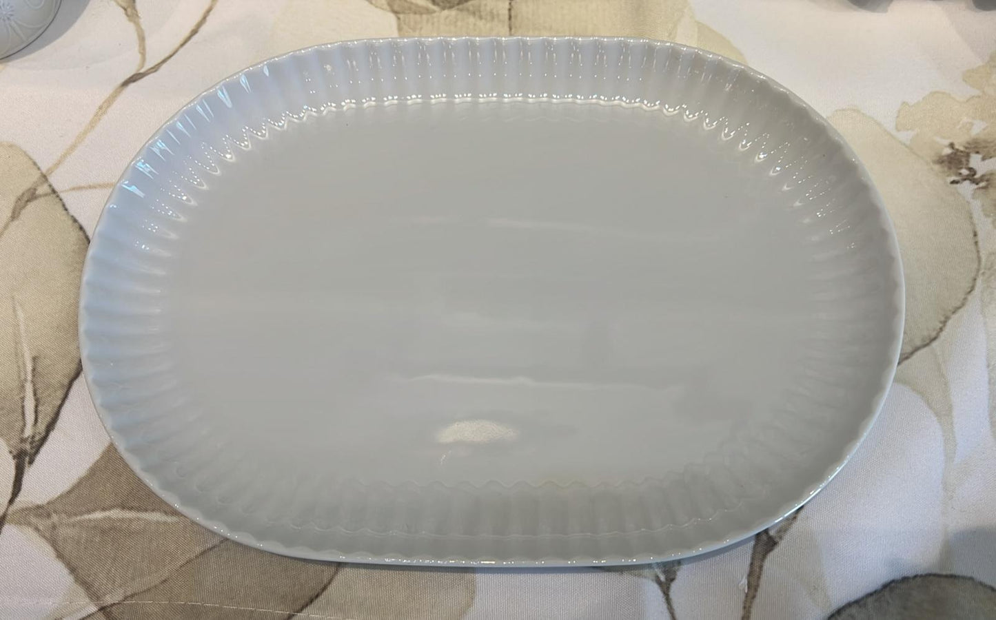 piatto ovale country chic white