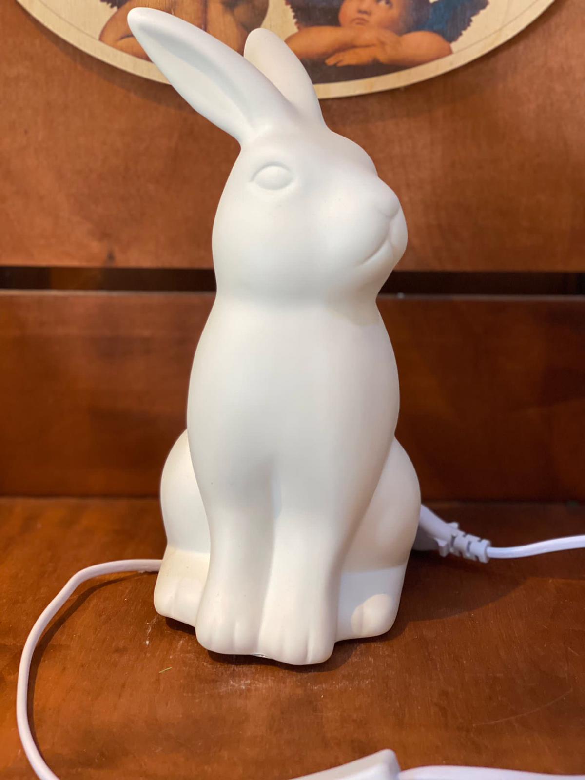 lampada coniglio in porcellana Hervit