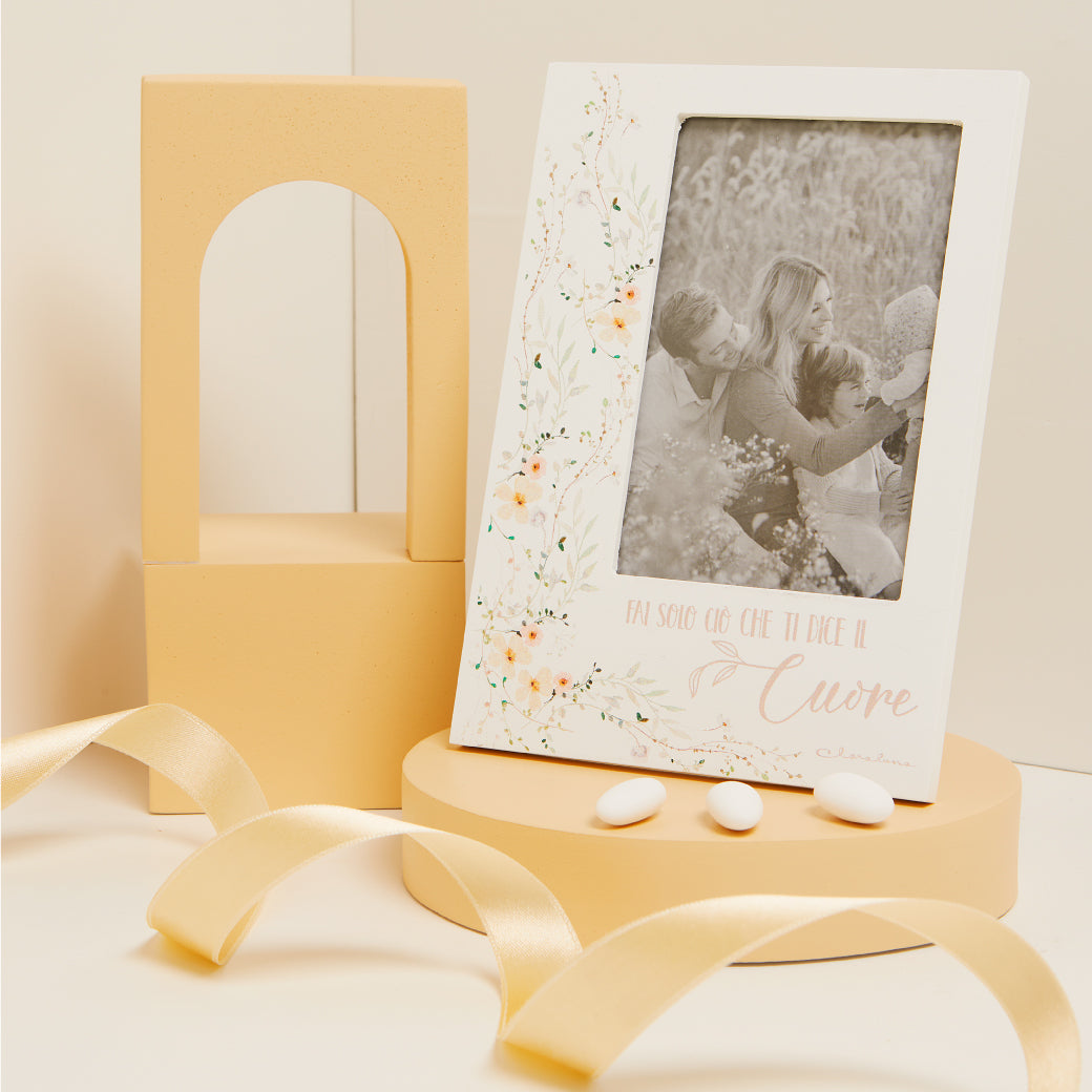 Portafoto floreale rosa