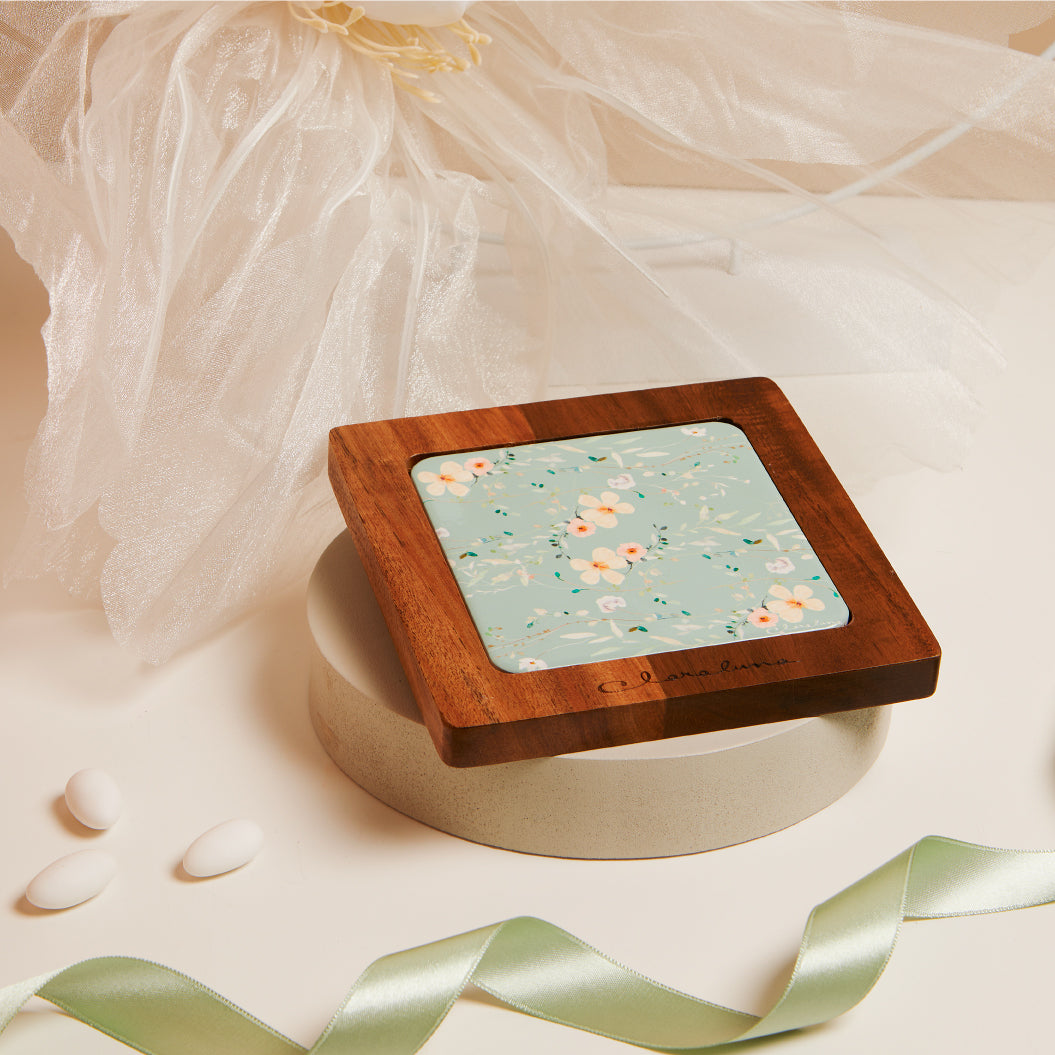 Sottopentola floreale verde