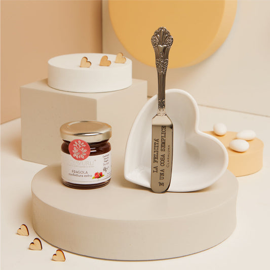 CIOTOLINA CUORE CON COLTELLINO E MARMELLATA FRAGOLA 40G