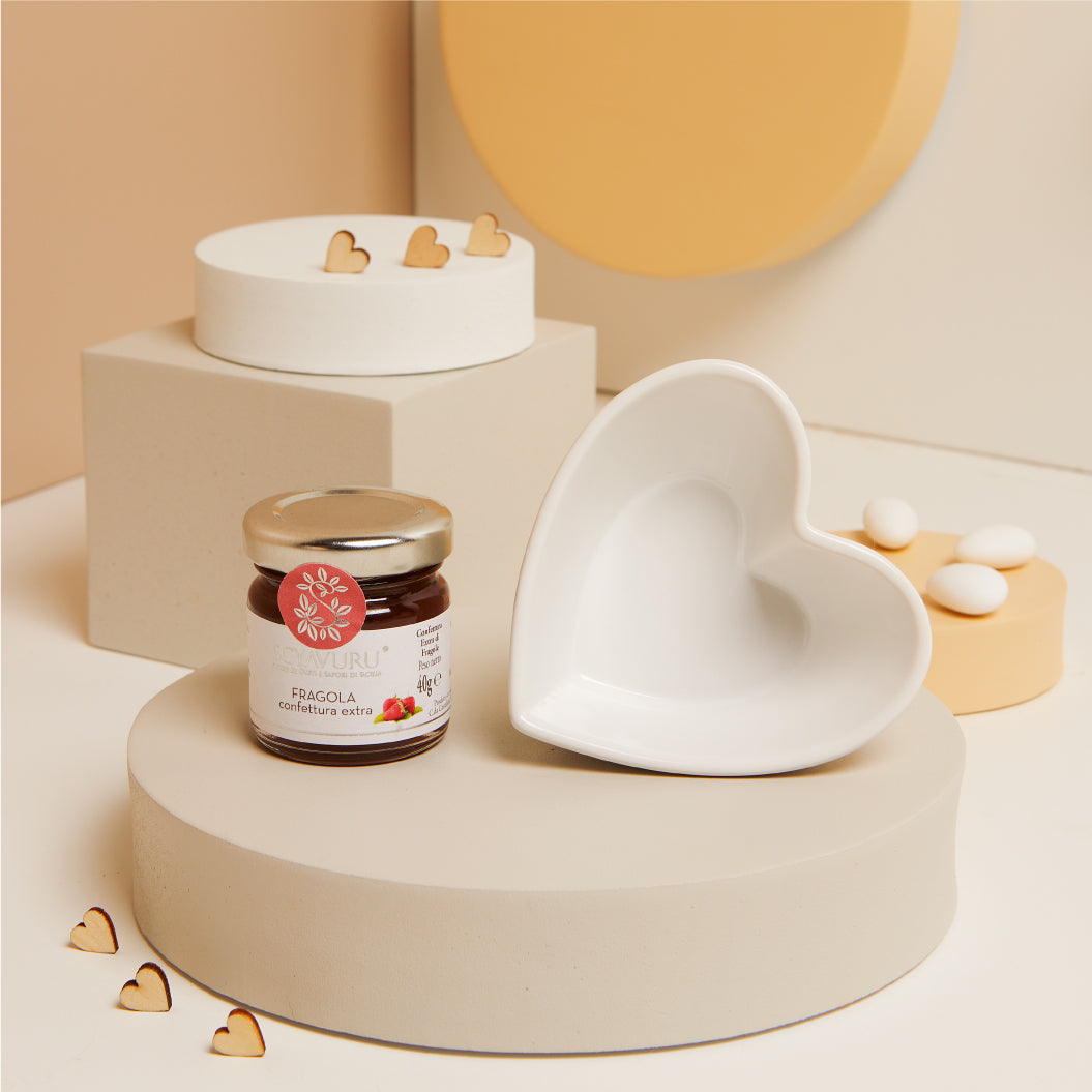 Ciotolina cuore con crema marmellata fragola