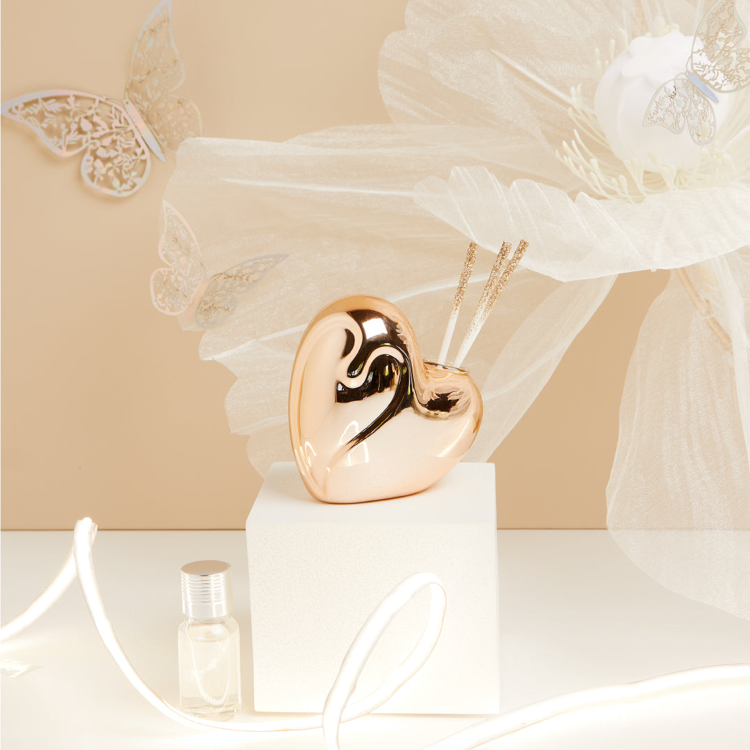 Diffusore cuore oro rosa