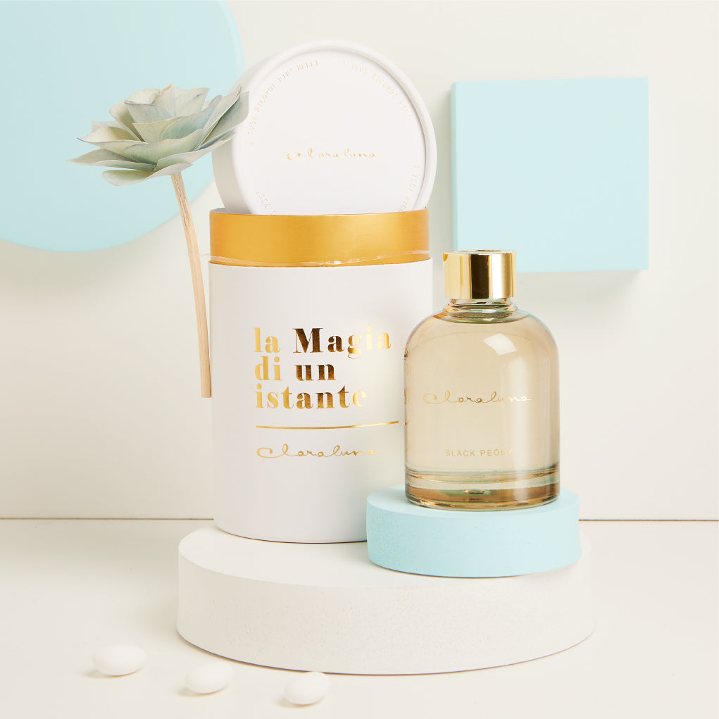 Diffusore grande grigio con fiore