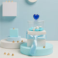 Scatolina in vetro con cuore blu