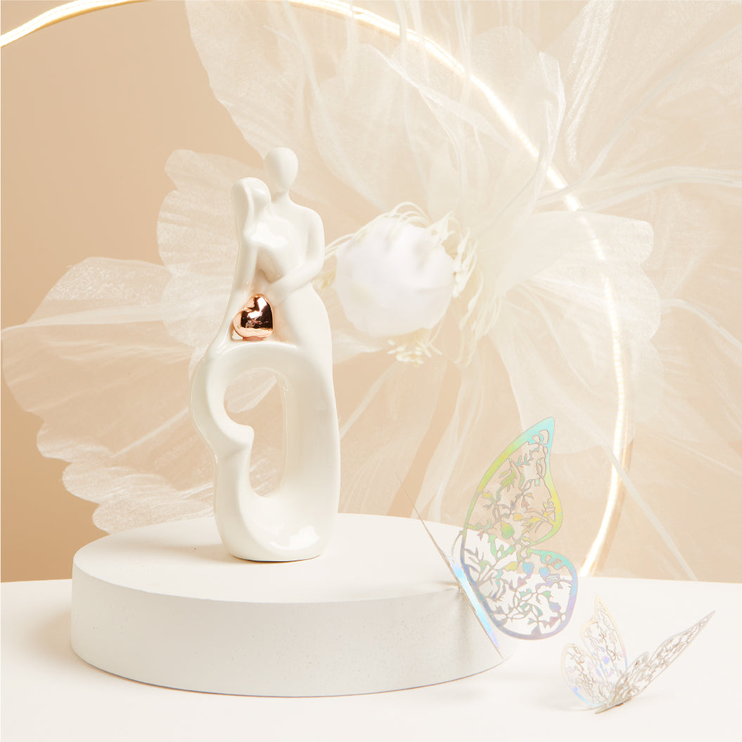 Coppia sposi cuore oro rosa