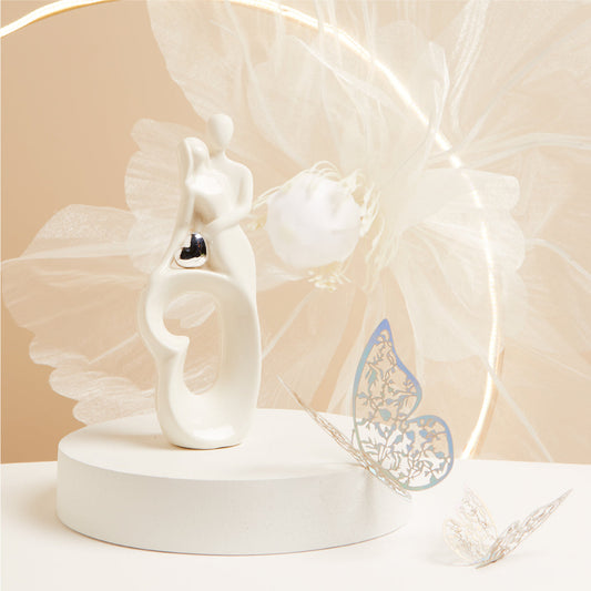 COPPIA SPOSI CUORE SILVER 6.3X4.5X17 CM