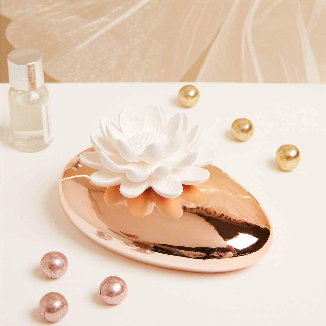 Diffusore fiore di loto oro rosa
