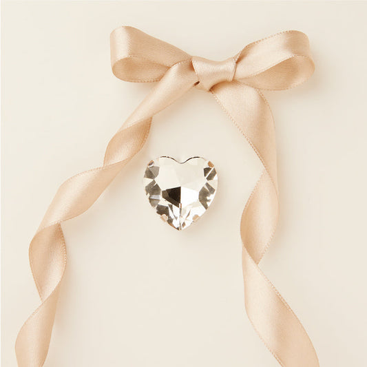 CALAMITA STRASS CUORE SILVER Ø 27 MM