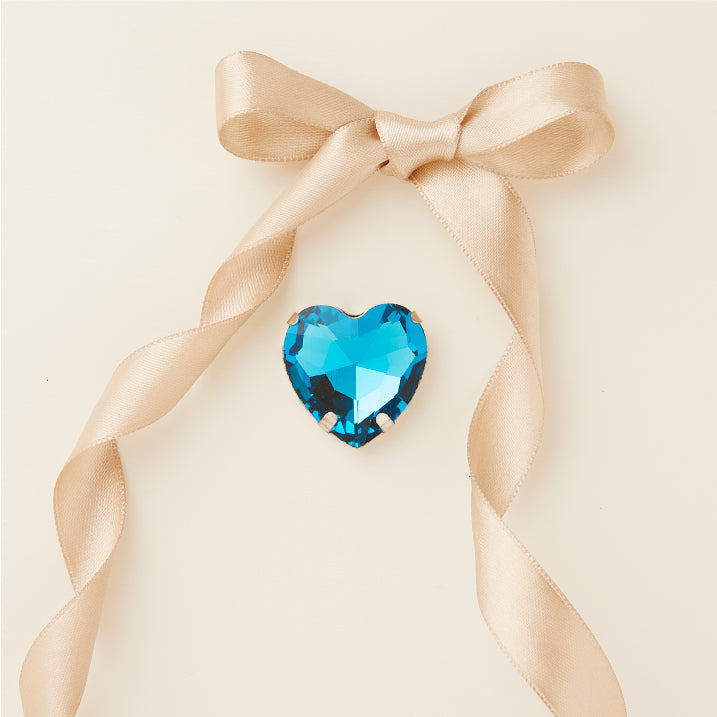 CALAMITA STRASS CUORE BLU Ø 27 MM